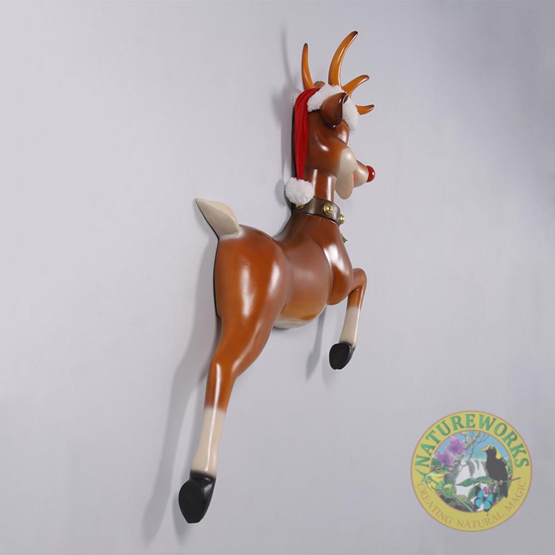 Natureworks Australia Funny Reindeer Wall Decor - 170109--Rear angle view on wall