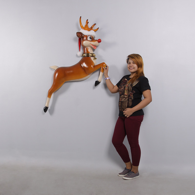 Natureworks Australia Funny Reindeer Wall Decor - 170109-- with lady