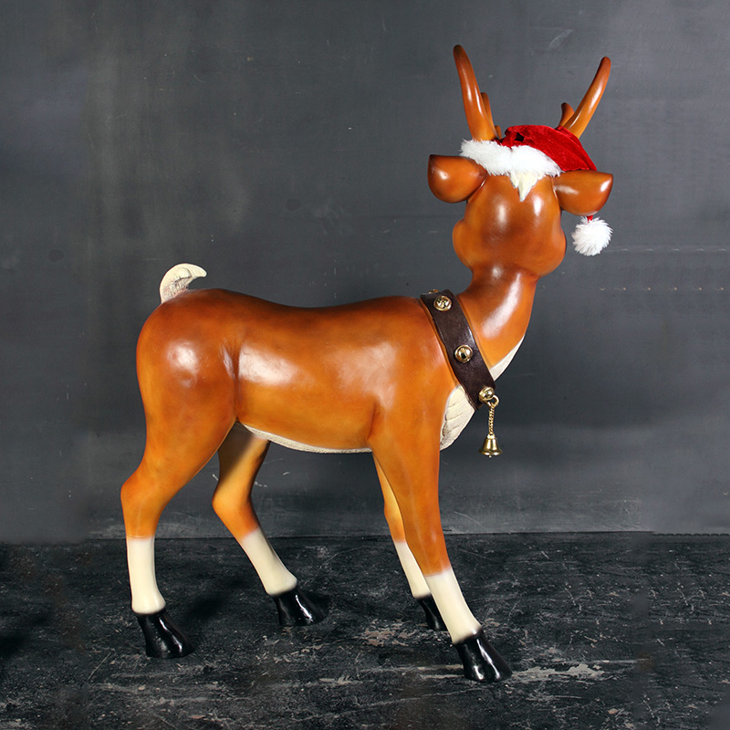 Natureworks Australia Reindeer_Standing_090078- with Santa hat - reverse side view