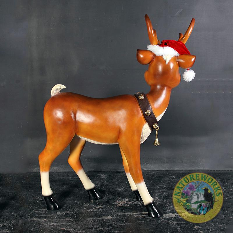 Natureworks Australia Reindeer_Standing_090078- with Santa hat - reverse side view