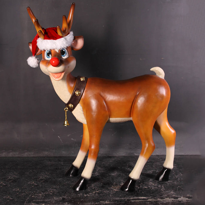 Natureworks Australia Reindeer_Standing_090078- with Santa hat - side view