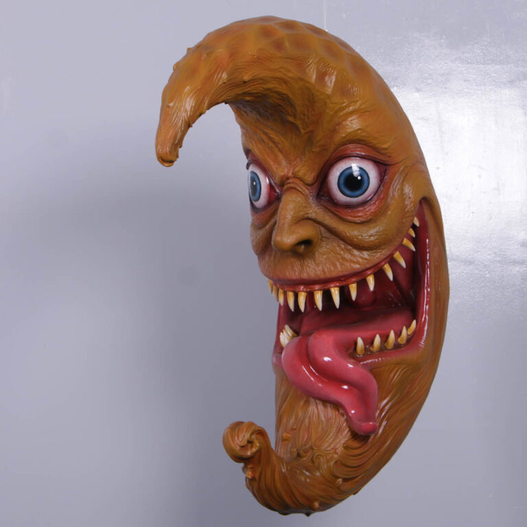 Scary Moon Halloween hanging prop Front view 200002 V7 sculpture -