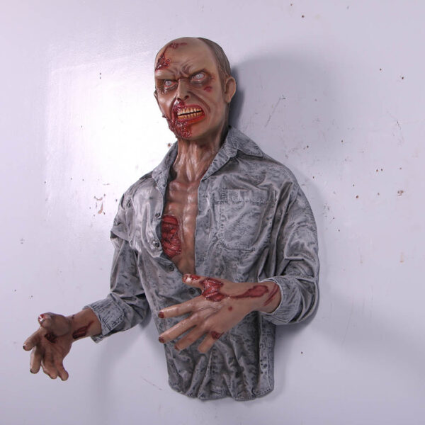 Zombie Wall decor Halloween prop - 140104- angle view handing on wall