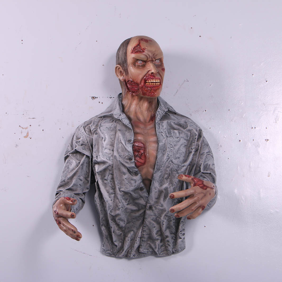Natureworks Australia Zombie Wall decor Halloween prop - 140104- front view hanging on wall