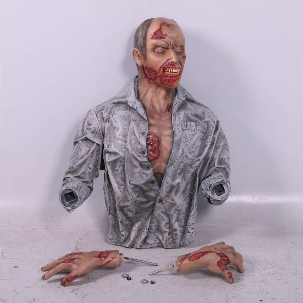 Zombie Wall decor Halloween prop - 140104- detachable hands - slot in easy install for easy shipping