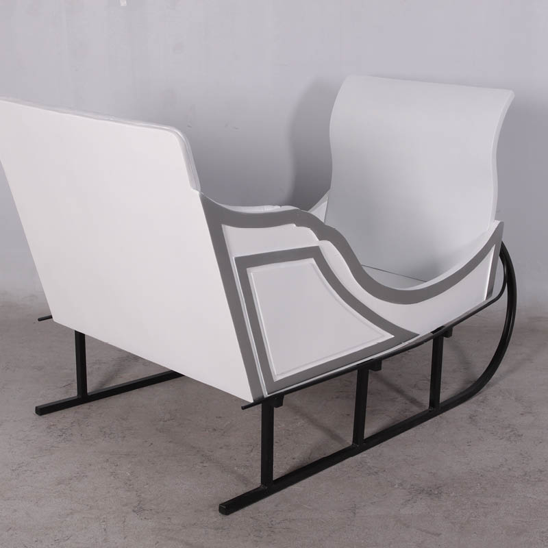 Natureworks Australia Christmas sleigh - Jumbo white-110096W- rear angle view