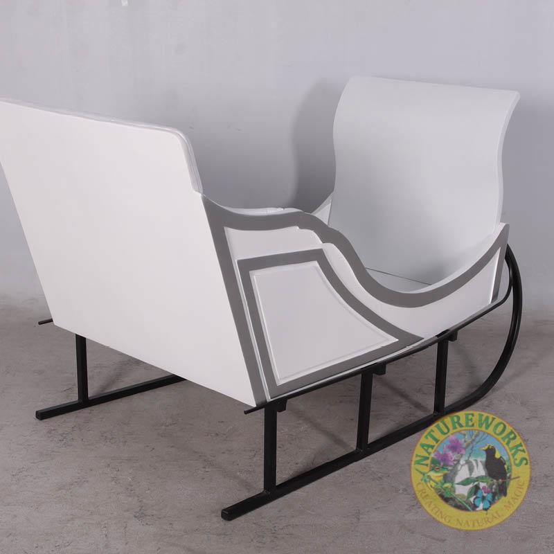 Natureworks Australia Christmas sleigh - Jumbo white-110096W- rear angle view