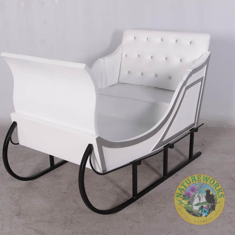 Natureworks Australia Christmas sleigh - Jumbo white- 110096W-angle view