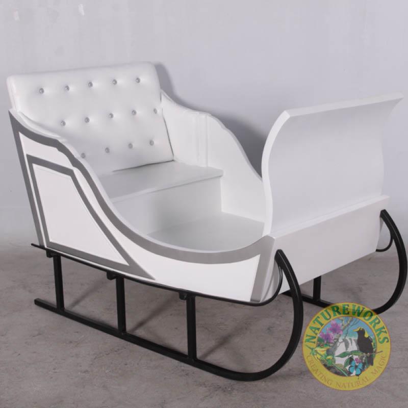 Christmas sleigh - Jumbo white- best view-110096W-V9- best view