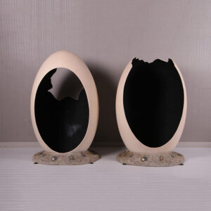 Natureworks Australia Dinosaur Egg- Peekaboo Egg without Top- Photo Op – 250066-Rear angle view showing with and without top versions