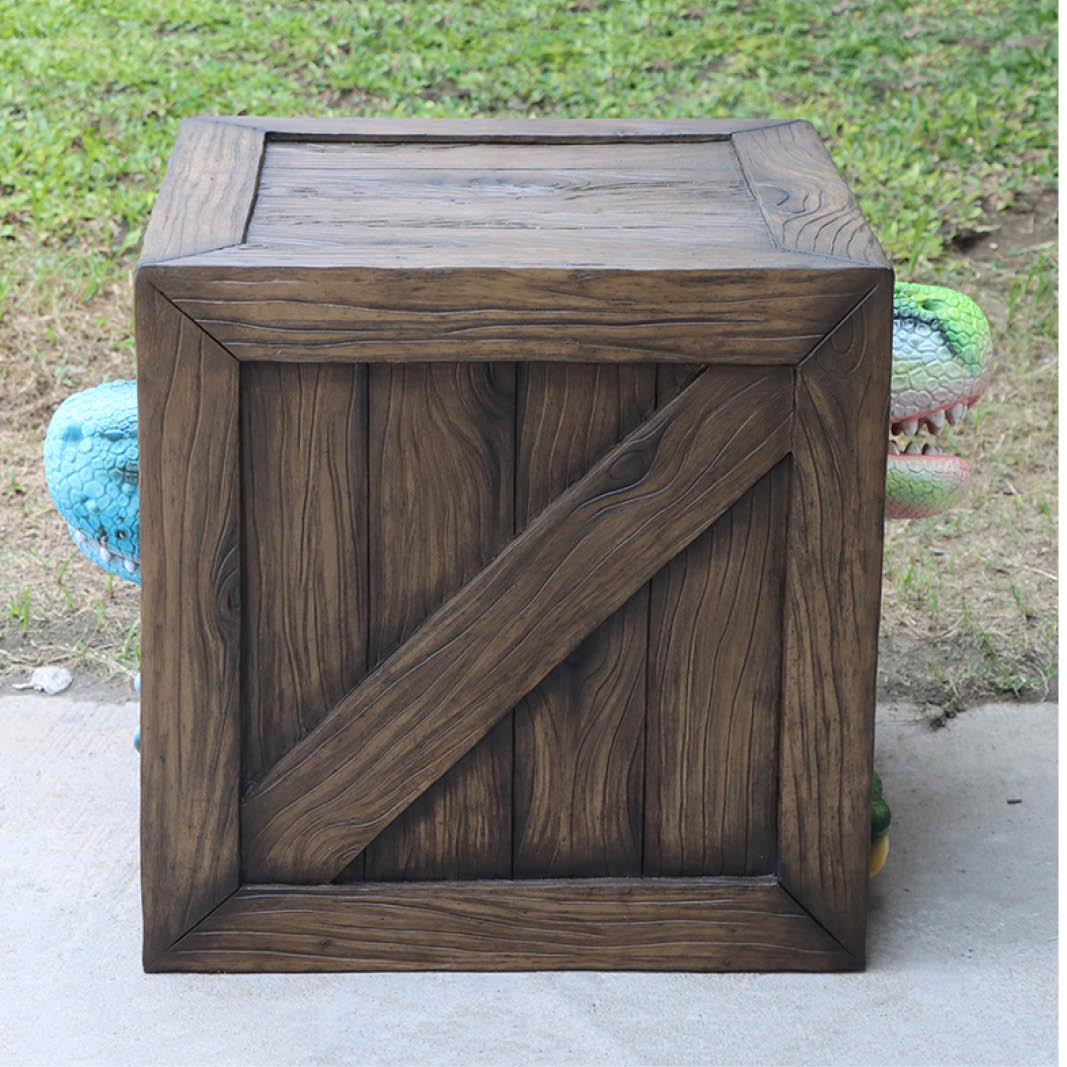 Natureworks Australia Dinosaur Peek-a-Boo table-234136-rear view showing two dinos heads on either side