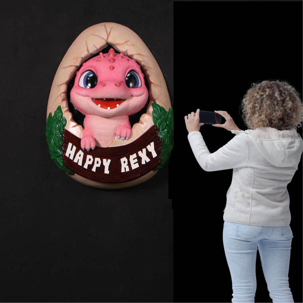 Happy Rexy wall decor-Shown with lady taking photo-250073-V5