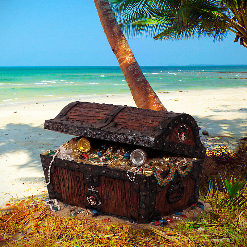 Natureworks Australia Pirate's Coffer Chest-230080-on sand base