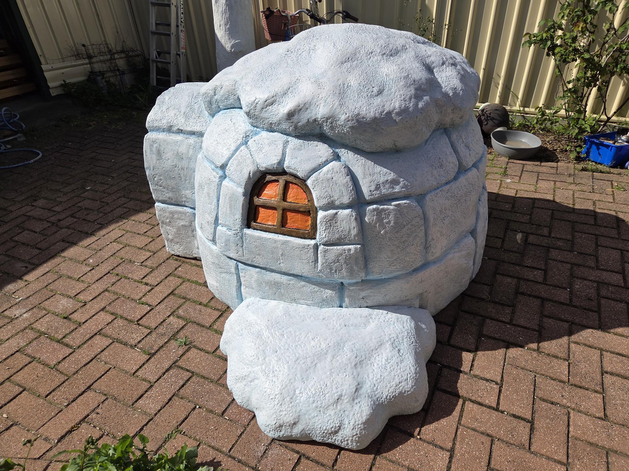 Natureworks Australia Igloo - custom sculpture by Natureworks designer - L 2m x W 2m x H 1.5m- - showing little window