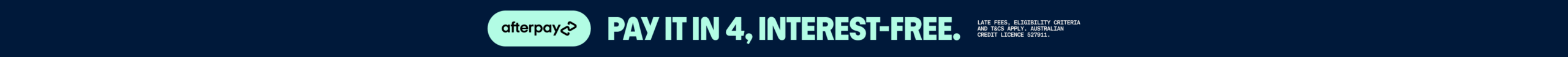 Afterpay top narrow banner - dark blue bg