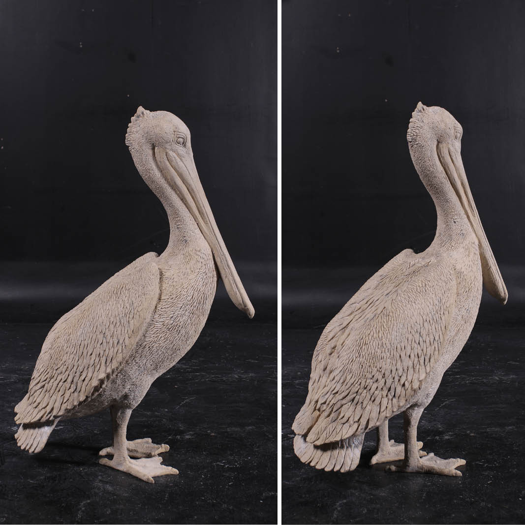 Natureworks Australia Pelican standing - 090073RS - roman stone finish - side and rear angle views