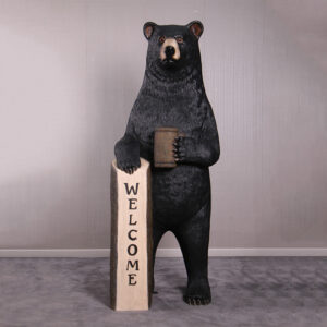 Welcome Bear Standing with Signboard