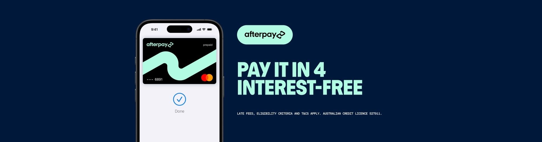 Afterpay web banner - pay it in 4 interest-free